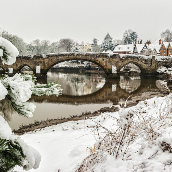 Aylesford Bridge over the River Medway near Maidstone in Kent in Winter